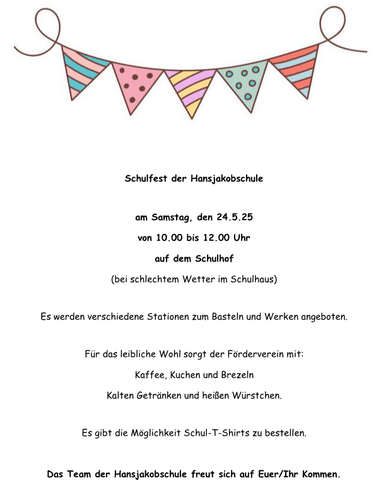 Schulfest der Hansjakobschule
